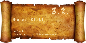 Becsei Kitti névjegykártya